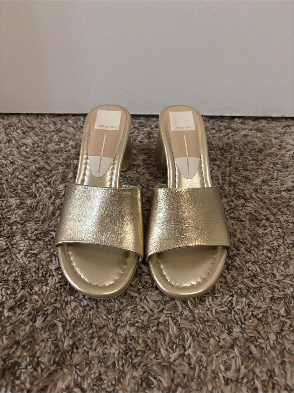 Dolce Vita Metallic Gold Slide Mules